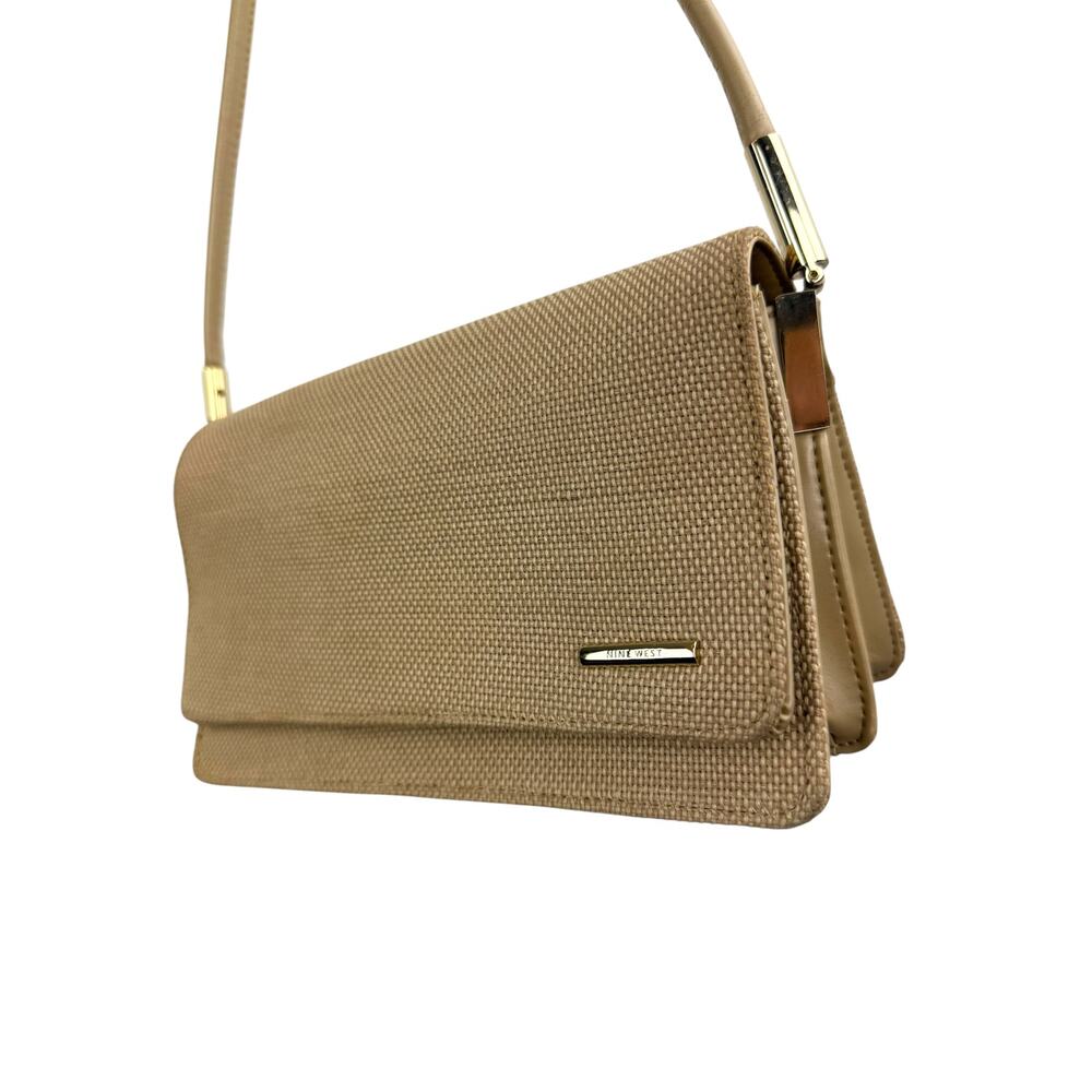 90's NINE WEST beige woven small shoulder bag - Picture 8 of 9